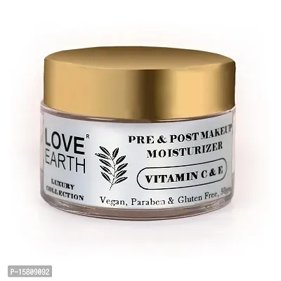 Love Earth Pre  Post Makeup Face Moisturizer with Lemon Peel Extracts  Jojoba Oil for Skin Hydration  Moisturizing 50gm