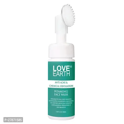 Love Earth Anti Acne  Chemical Exfoliation Foaming Face Wash For Sensitive Skin, Deep Cleansing, Acne-Fighting Ingredients, Oil Control 100Ml  