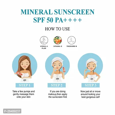 Love Earth Mineral Sunscreen SPF 50 PA++++|No White Cast | UV Protection| Non-Oily| Non-Greasy| Paraben-Free| All Skin Types | For Women  Men | 50G-thumb3