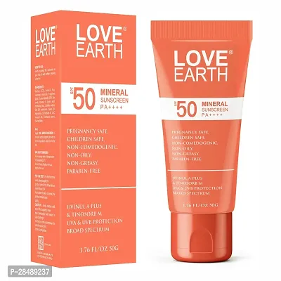 Love Earth Mineral Sunscreen SPF 50 PA++++|No White Cast | UV Protection| Non-Oily| Non-Greasy| Paraben-Free| All Skin Types | For Women  Men | 50G-thumb5