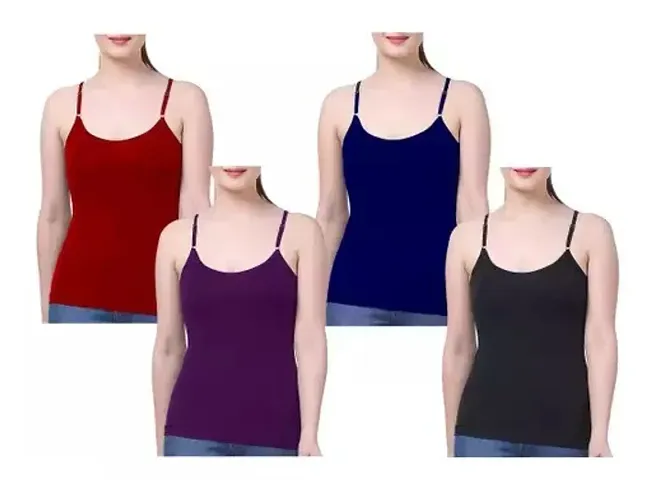 Comfy Solid Camisole Slips-Pack of 4