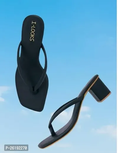 Stylish Black PU Solid Heels For Women