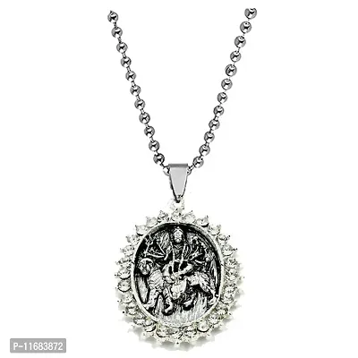 AFH Goddess Durga Sherawali with stainless Steel Chain Pendant For Men,Women