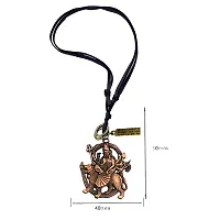 AFH Maa Durga Sherawali Mata Copper Locket with Leather Cord Chain Pendant for Men and Women-thumb1