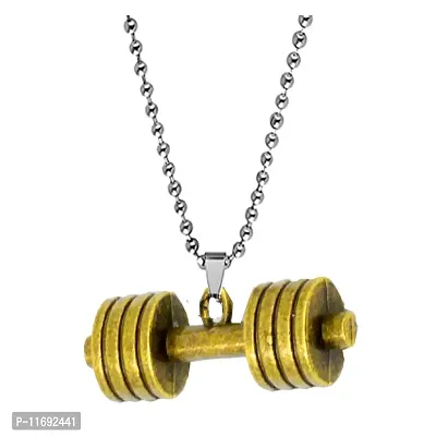 AFH Dumbbells Fitness Bodybuilding Sports dumbbell (barbell) Bronze Locket With Stainless Steel Chain-thumb0