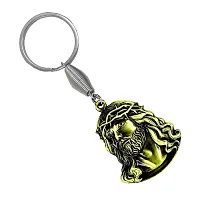 My Lord Jesus Face Gifting Bronze Metal keychain for Men and Women-thumb2