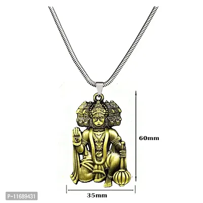 AFH Lord Panchmukhi Hanuman Bronze Religious Locket with Snake Chain Pendant for Men and Women-thumb2