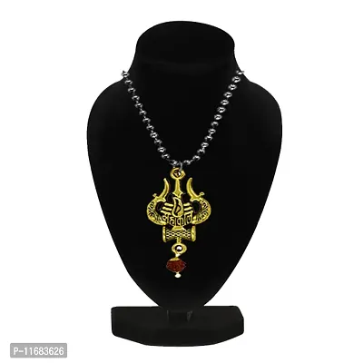 AFH Elegent Fashion Shiv Trishul Damaru rudraksha Locket With Chain Lord Shiva Gold Alloy Pendent-thumb3