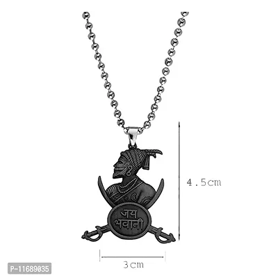 AFH Jay Bhavani Jay Shivaji Cross Sword with Ball Chain Pendent for Men, Women-thumb2