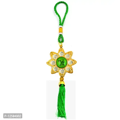 Islamic Allah Charm Green Golden Diamond studded Car Decorative Hanging Ornament-thumb2