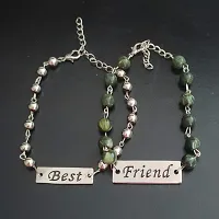 AFH Stylist Best friend Green Onyx Crystal Beads Couple Bracelet With Lobster Clasp Adjustable Frendship band Gifiting For Boys And Girls-thumb3