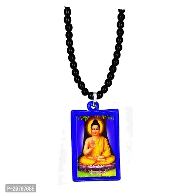 Lord Buddha Black Crystal Mala Pendant Necklace Chain For Men And Women
