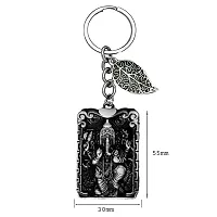 Manglemurti Ganesha Grey Lucky Leaf Charm Key Chain for Men and Women-thumb1