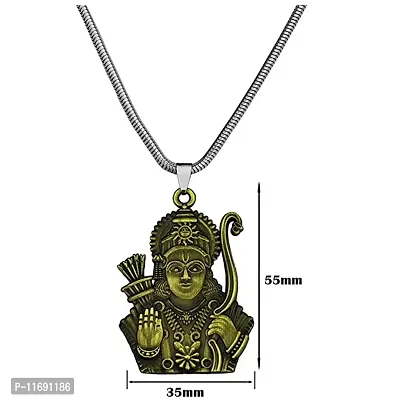 AFH Dasharatha Nandan Lord Prabhu Ram Bronze Locket With Snake Chain Pendant for Men and Women-thumb2