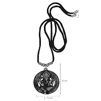 AFH Lord Vignaharta Ganesha Grey Locket With Cord Chain Pendant for Men and Women-thumb1