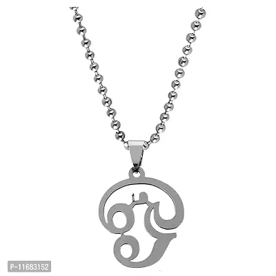 AFH Tamil Om Lord Murugan Silver Locket with Metal Snake Chain Pendent for Men, Women-thumb0