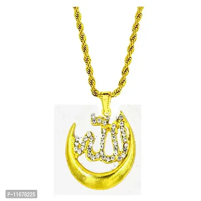 AFH Cubic Zirconium Islamic Allah Symbol Pendant Necklace Chain For Men,Women-thumb0