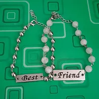 AFH Stylist Best friend White Onyx Crystal Beads Couple Bracelet With Lobster Clasp Adjustable Frendship band Gifiting For Boys And Girls-thumb2