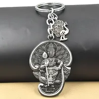 Murugan Kartikeya Shiv Kumar Peacock Nazar Charm Grey Keychain for Men and Women-thumb2