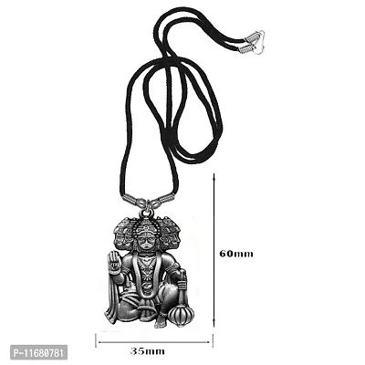 AFH Lord Panchamukhi Hanuman Grey Locket With Cord Chain Pendant for Men and Women-thumb2