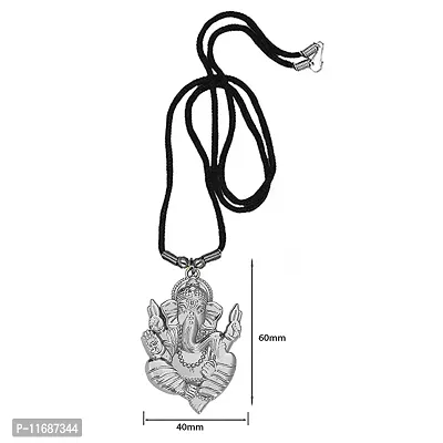AFH Shiv Gauri Putra Ganesh Silver Copper Locket with Cord Chain Pendent for Men, Women-thumb2