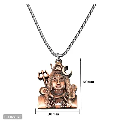 AFH Lord Shiva Bholenath Copper locket with Snake Chain Pendant For Men,Women-thumb2