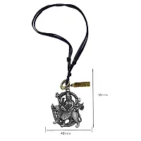 AFH Maa Durga Sherawali Mata Grey Locket with Leather Cord Chain Pendant for Men and Women-thumb1