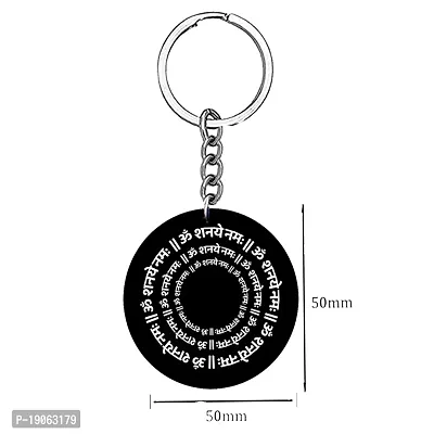 Shani Mantra Religious Shani Dosh Nivarak Keychain for Men and Women-thumb2