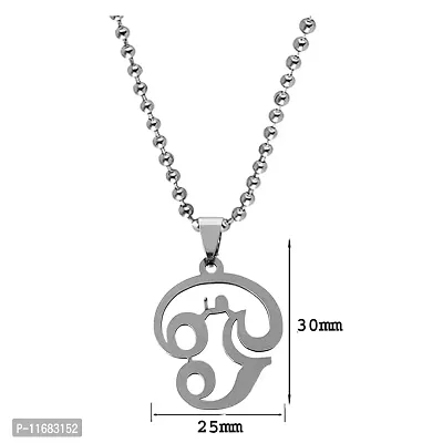 AFH Tamil Om Lord Murugan Silver Locket with Metal Snake Chain Pendent for Men, Women-thumb2