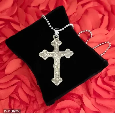 AFH Christmas Gift Lord Holy Jesus Cross With Stainless Steel Chain Silver Color Pendent For Men, Women-thumb3