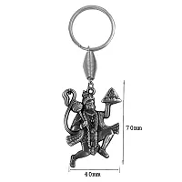 Flying Hanuman Sanjeevani Grey Metal keychain for Men and Women-thumb1