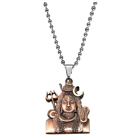 AFH Lord Mahadev Shiva Metal Pendant Necklace Chain For Men,Women