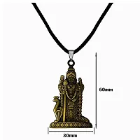 AFH South Indian Lord Murugan Kartikeya Tamil Om VEL Bronze locket with Cord Chain Pendant-thumb1