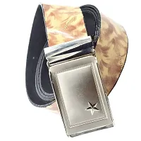 Faynci Quality Collection of Multicolor Synthetic Leather Star Design Belt with Auto Lock Buckle (SILVER)-thumb2