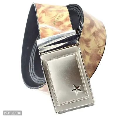 Faynci Quality Collection of Multicolor Synthetic Leather Star Design Belt with Auto Lock Buckle (SILVER)-thumb3