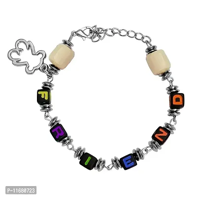 AFH Elegent Doll Charm Best Friend Bracelet with White Shine Love Crystal Decorative Frendship Gift For Boys And Girls