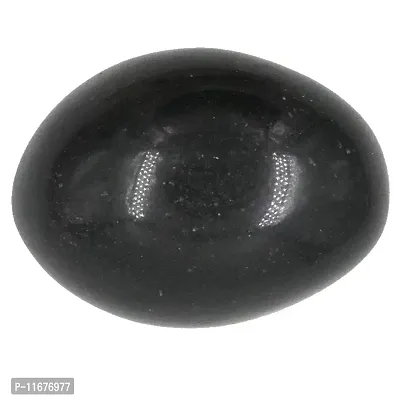 Faynci Natural Original Black Shaligram Shivling Decorative Showpiece (Stoneware, Black)