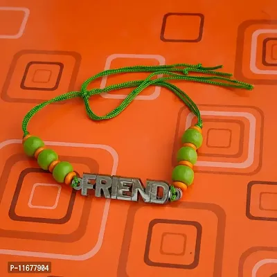 AFH Frendship Day Giting Friend Letter Bracelet Decorative green Beads with Cord Chain Adjustable Bracelet For Boys And Girls-thumb3