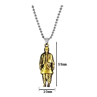 Indian Leader Sardar Vallabhbhai Patel Bronze Zinc Metal Pendnet Bead Chain for Men,Women-thumb1