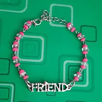 AFH Trendy New Best Friend Pink Silver Decorative Beads Decorative Frendship Gift Bracelet For Boys And Girls-thumb3