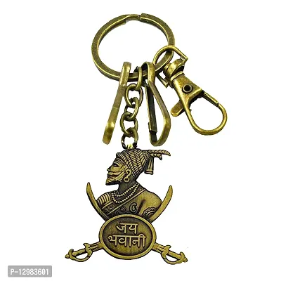 Jay Shivaji Cross Sword Stylist Bronze Lobster clasp Keyring Keychain for Biker