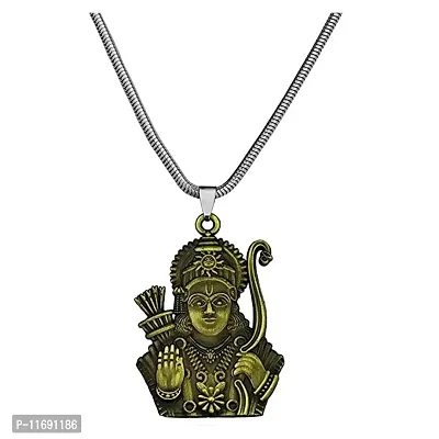 AFH Dasharatha Nandan Lord Prabhu Ram Bronze Locket With Snake Chain Pendant for Men and Women