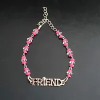 AFH Trendy New Best Friend Pink Silver Decorative Beads Decorative Frendship Gift Bracelet For Boys And Girls-thumb1