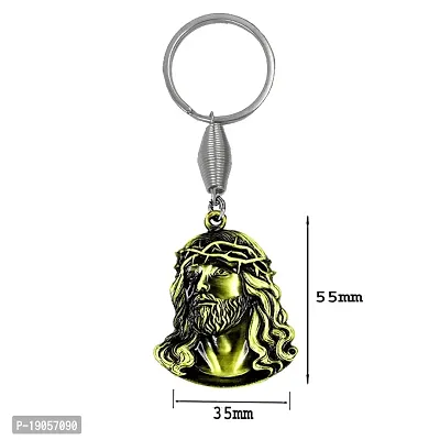 My Lord Jesus Face Gifting Bronze Metal keychain for Men and Women-thumb2