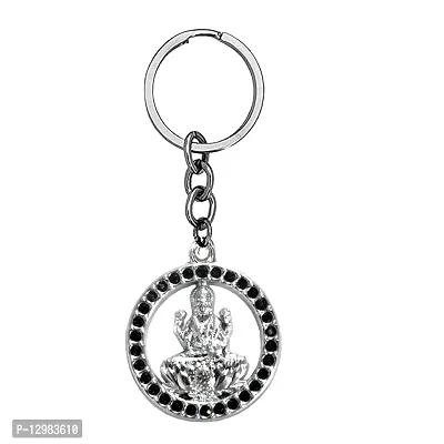 Goddess Saraswati Mata Decorative Black KeyChain for Gifting, Good Luck and Protection