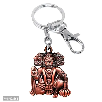 AFH Lord Panchamukhi Hanuman Copper Labster Charm Keychain for Men and Women-thumb0