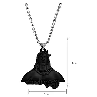 AFH Lord Shiv Adiyogi Black Idol with Stainless Steel Chain D?cor Car Hanging Ornament-thumb1