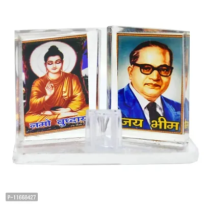 Faynci Babasaheb Ambedkar with Meditating Gautam Buddha Stand | Car Dashboard | Home Office Decor | Gifting Decorative Showpiece Stand