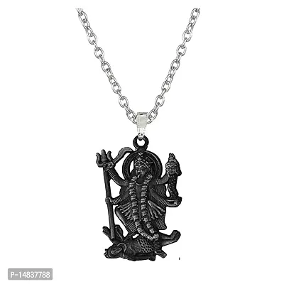 Goddess Maa Kali Mahakali Religious Grey Zinc Metal Pendnet Link Chain for Men,Women-thumb0