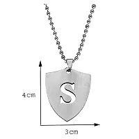 AFH Stainless Steel Silver Initial Charms Letter Alphabet S Necklace Pendant Universal Gift For Men And Women-thumb1